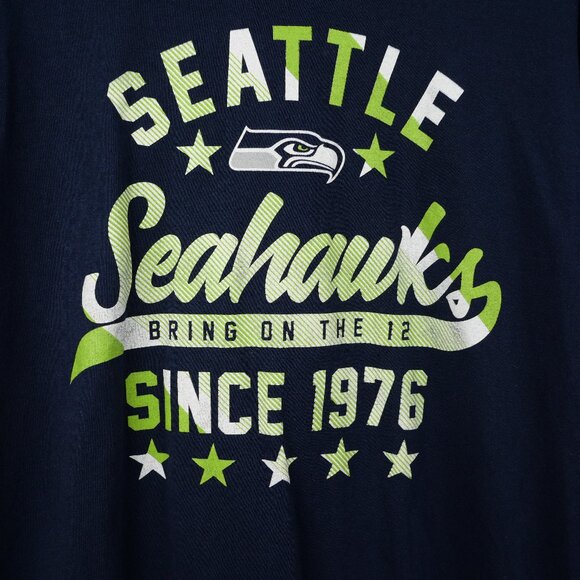 Seattle Seahawks T Shirt Mens Large Blue Short Sleeve Graphic NFL Team Apparel - Picture 4 of 12